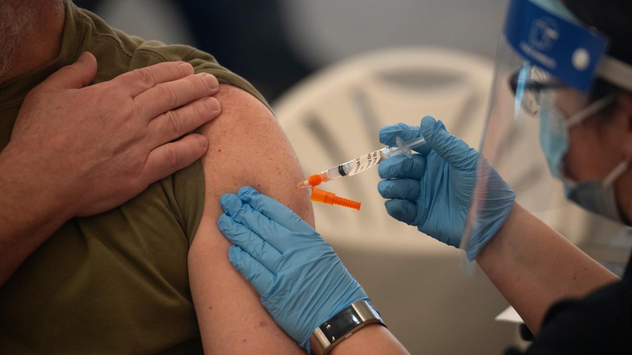 Vaccine injection in arm