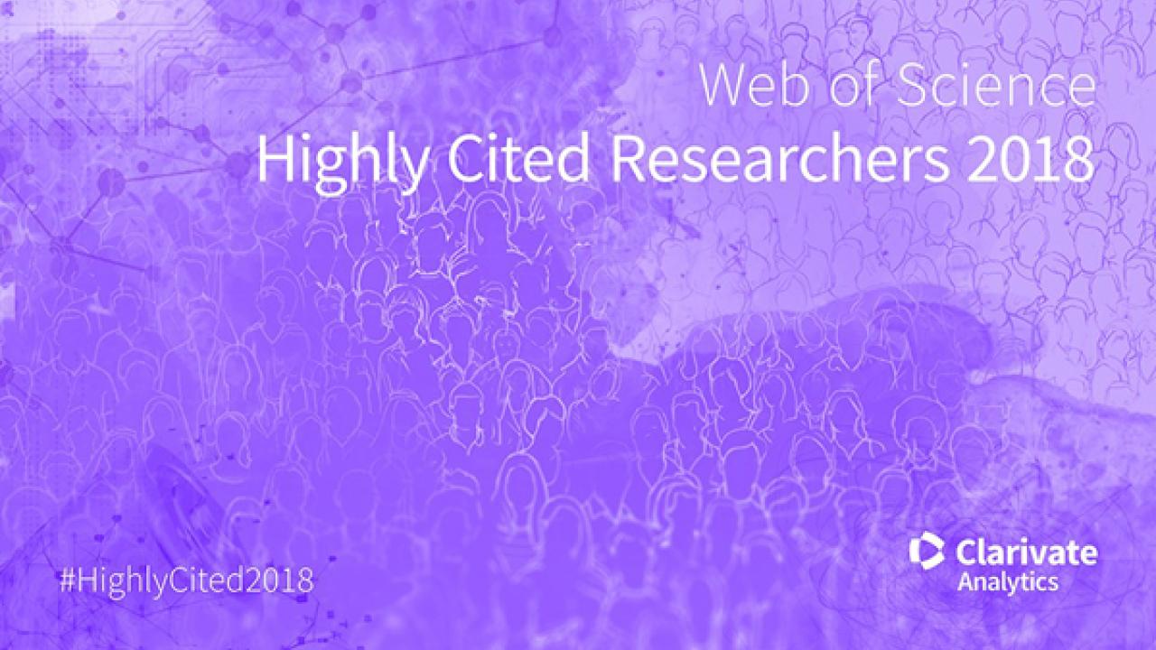Clarivate Analytics Highly Cited Researchers 2018